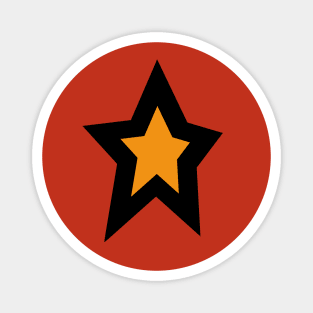 Gold Star Thick Black Line Magnet